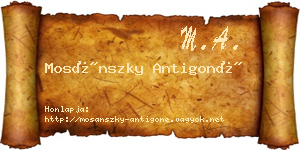 Mosánszky Antigoné névjegykártya